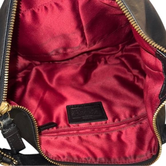 Coach Madison Black Leather Convertible Hobo with Red Satin Lining - Picture 14 of 15